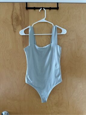 Light Blue Square Neck Bodysuit